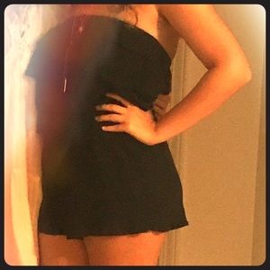 Black Strapless Romper